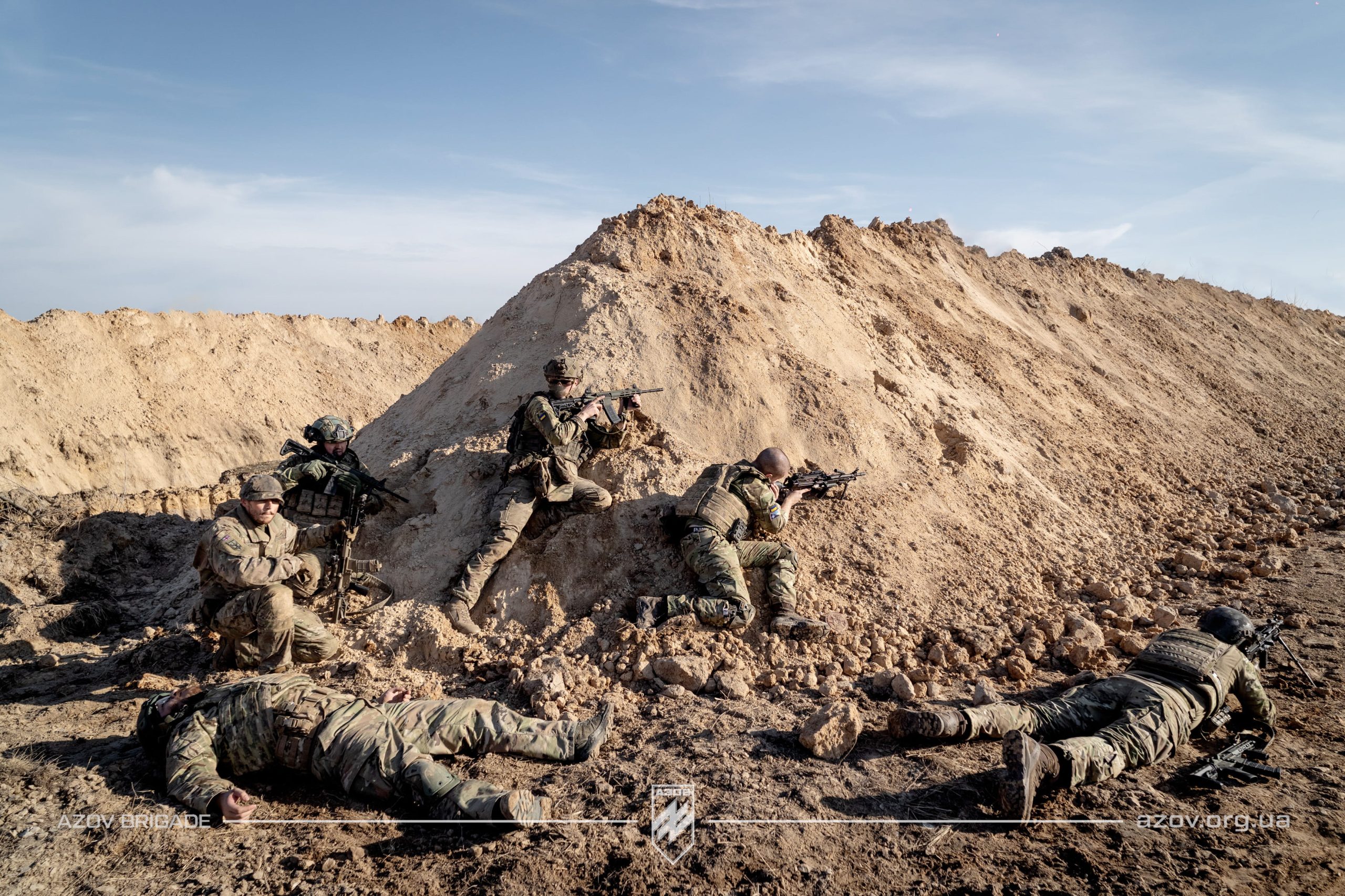 These pictures show firearms and tactical training of fighters from the International Battalion of the 12th Special Forces Brigade Azov.